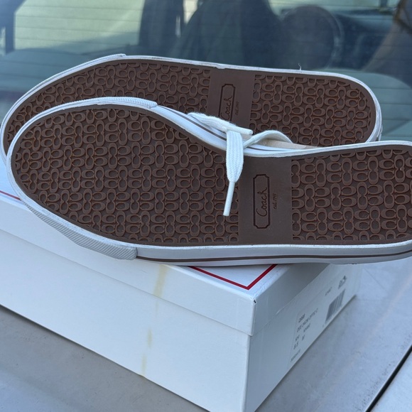 Coach Women's Tan and White Sneakers - Picture 7 of 7